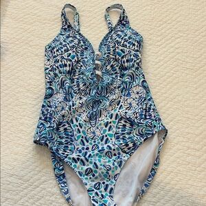 Lilly Pulitzer Vibrant Blue and White One-Piece “new”